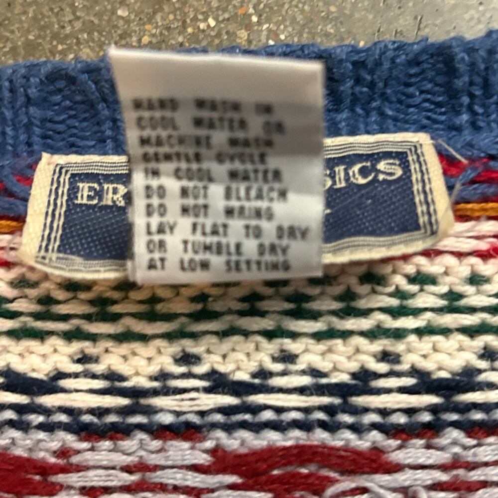 Vintage 90s Erika Classics Fair Isle Cardigan Sweater M Nordic Grannycore - Picture 3 of 8